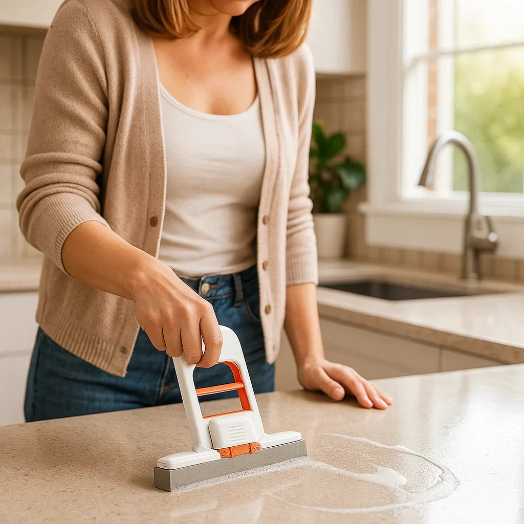 Handvrije Mini-Sponsmop – Sterk absorberende allesreiniger voor keuken, badkamer & auto