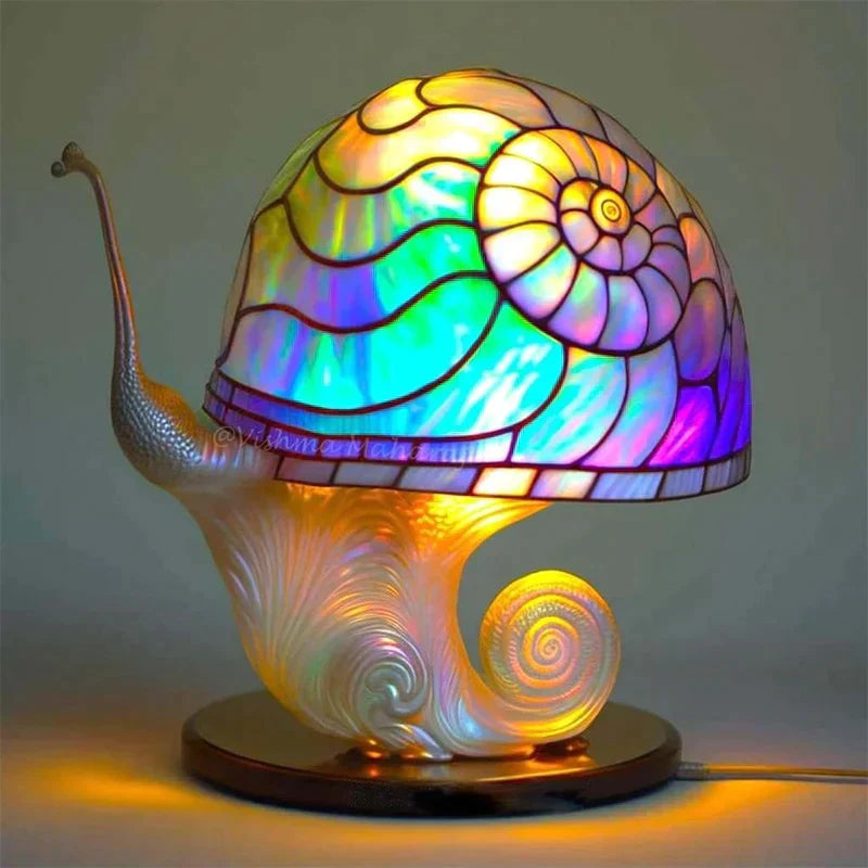 Glas-in-lood Lamp - Rustgevend Ontwerp - Dimbaar & Kleurrijk