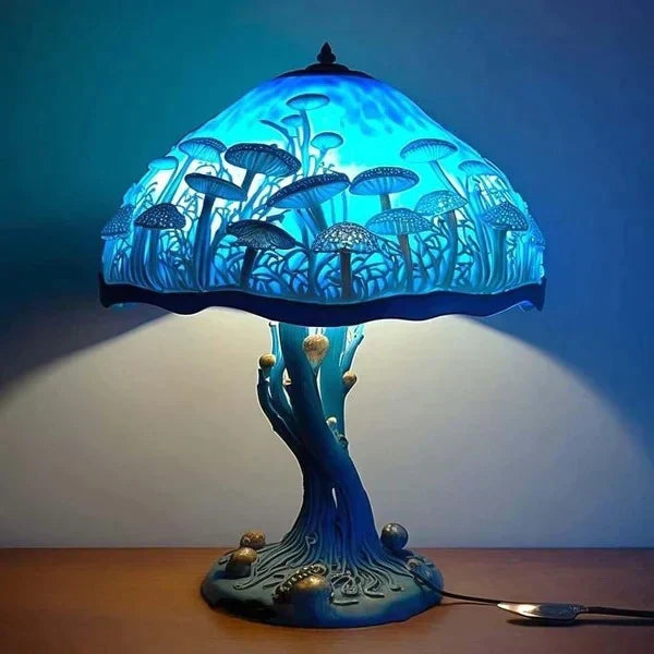 Rustgevend Dimbare Kleurrijke Glas-in-lood Lamp