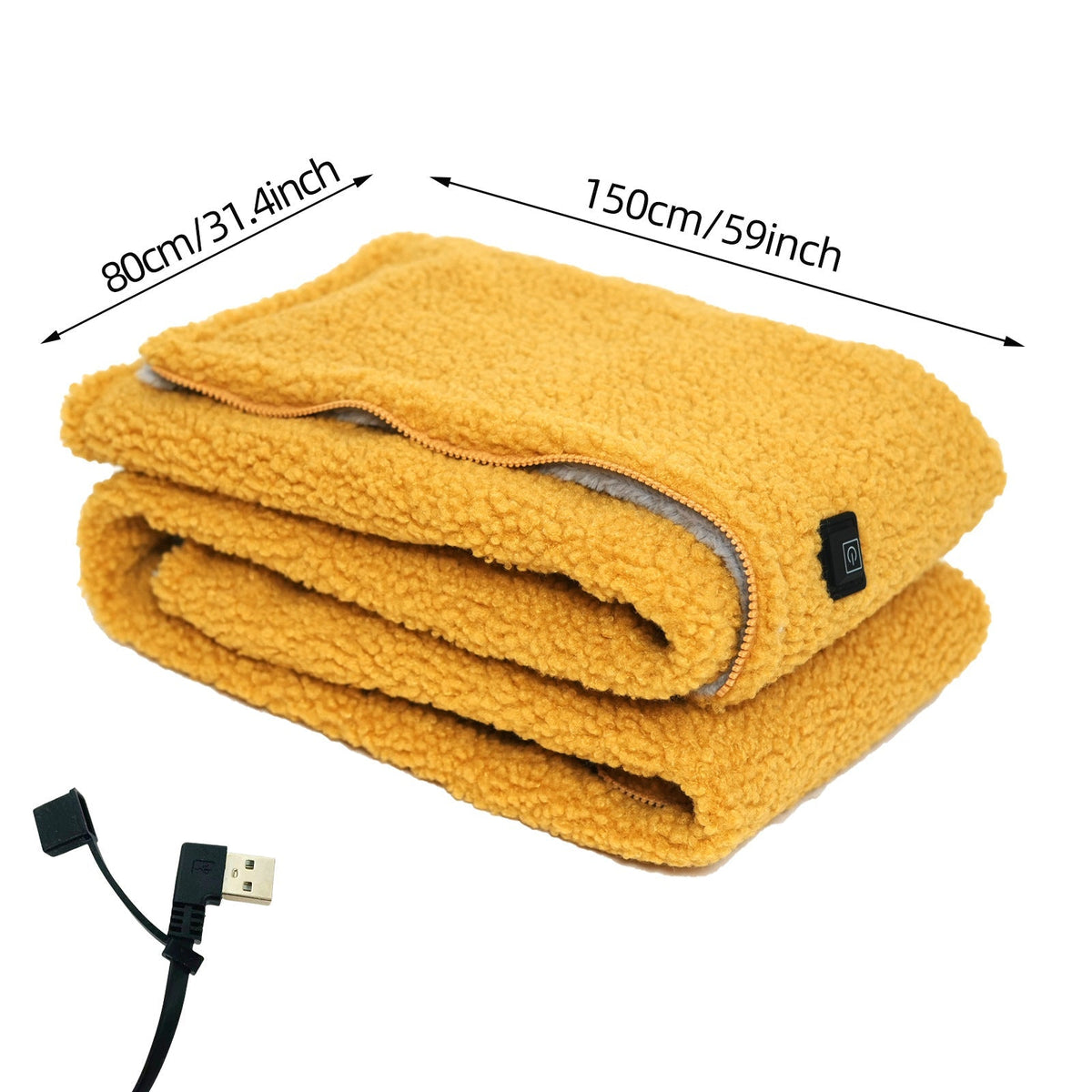 Draagbare Verwarmde Deken met USB-aansluiting en 3 Temperatuurinstellingen