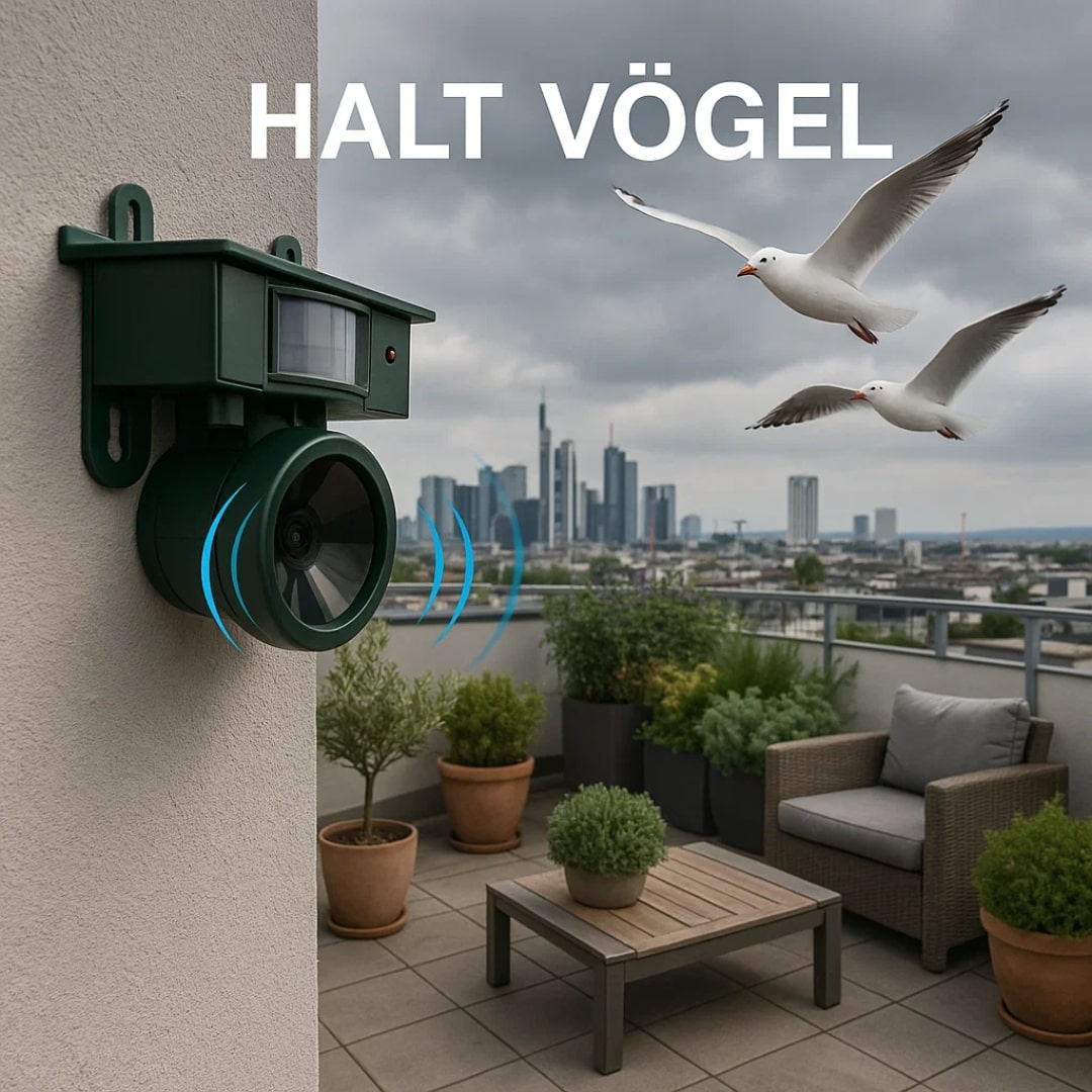 Duiven verjagen van balkon & tuin | Vogelafschrik apparaat | VogelBlock