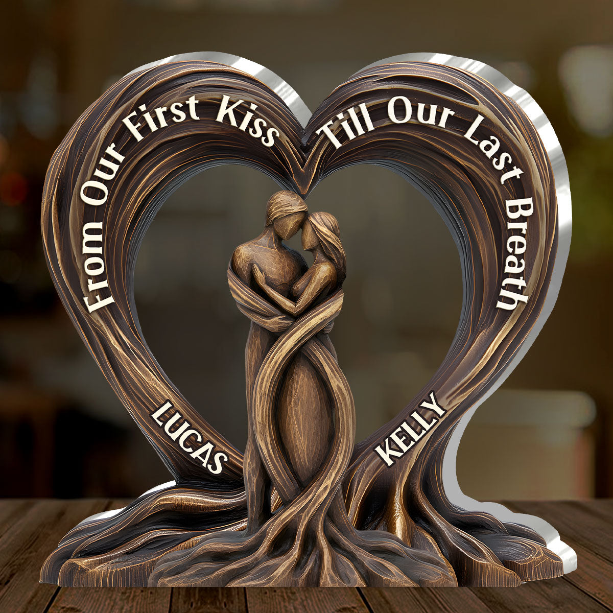 TreeHeart Plaque | Acrylaat Plaquette in Aangepaste Vorm Gepersonaliseerd Hart van de Bomen
