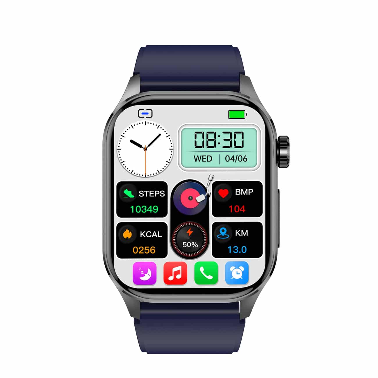 Smartwatch voor Gezondheid & Fitness – EKG, Bloeddruk, Hartslagmeting – Compatibel met iOS & Android