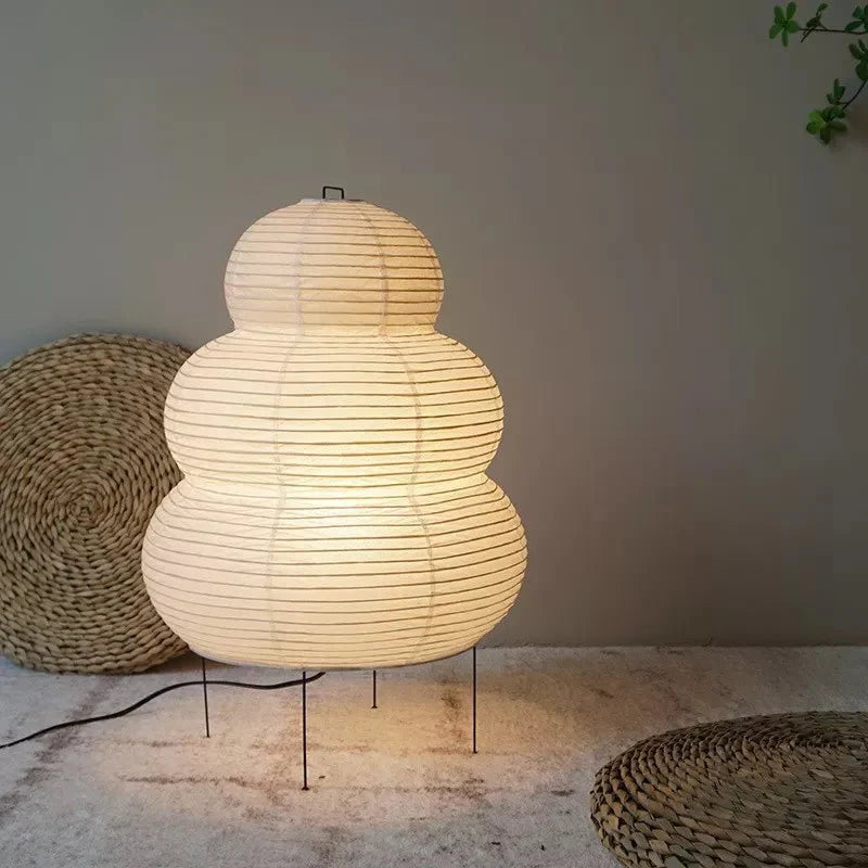 SabiGlow - Artistieke Wabi Sabi Rijstpapier Vloerlamp met Verstelbaar Statief