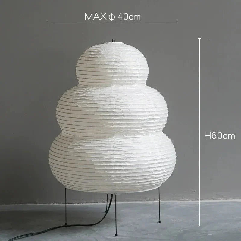 SabiGlow - Artistieke Wabi Sabi Rijstpapier Vloerlamp met Verstelbaar Statief
