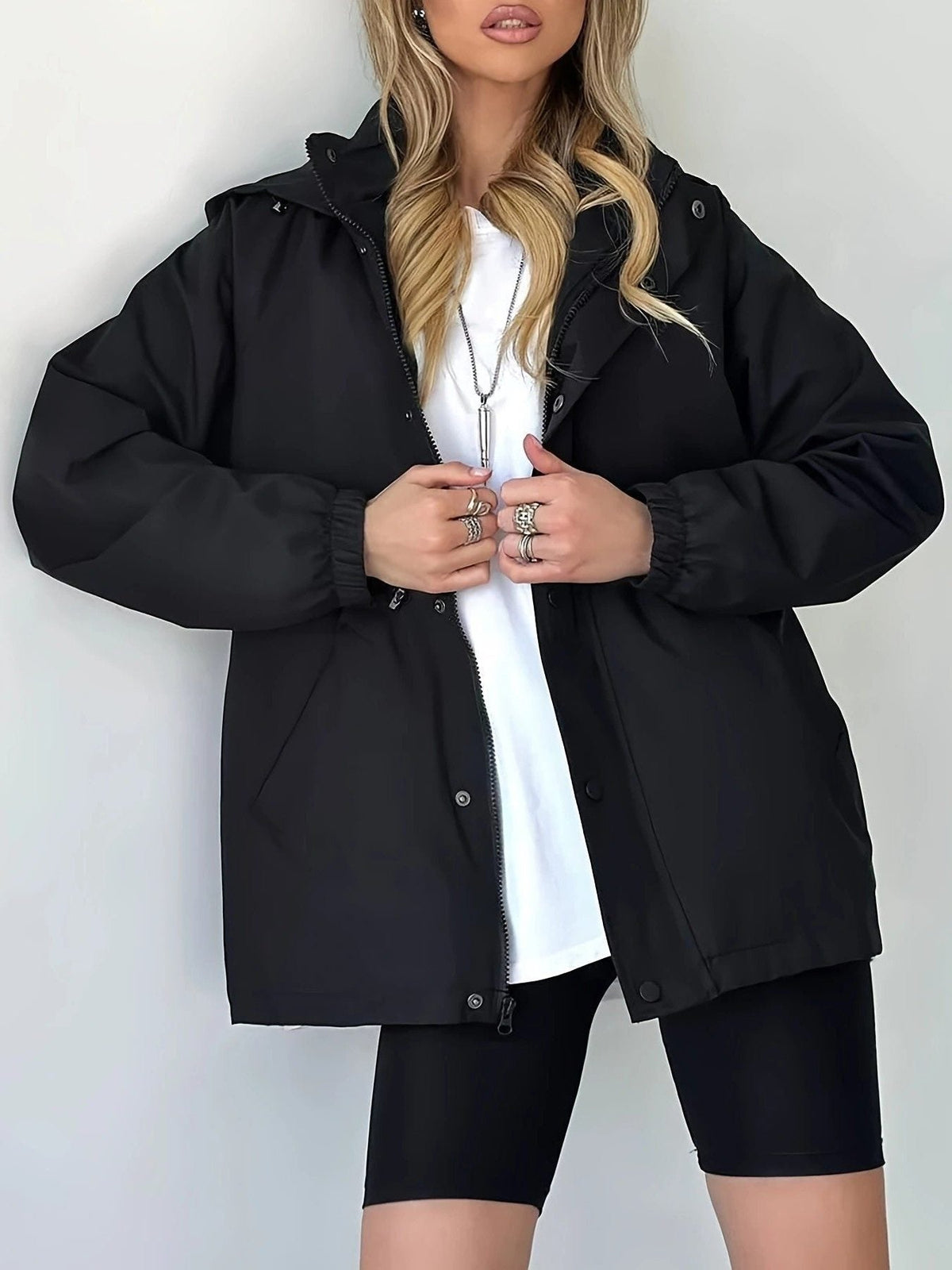 Dames Regenjas met Voering – Waterdichte Parka met Verstelbare Taille