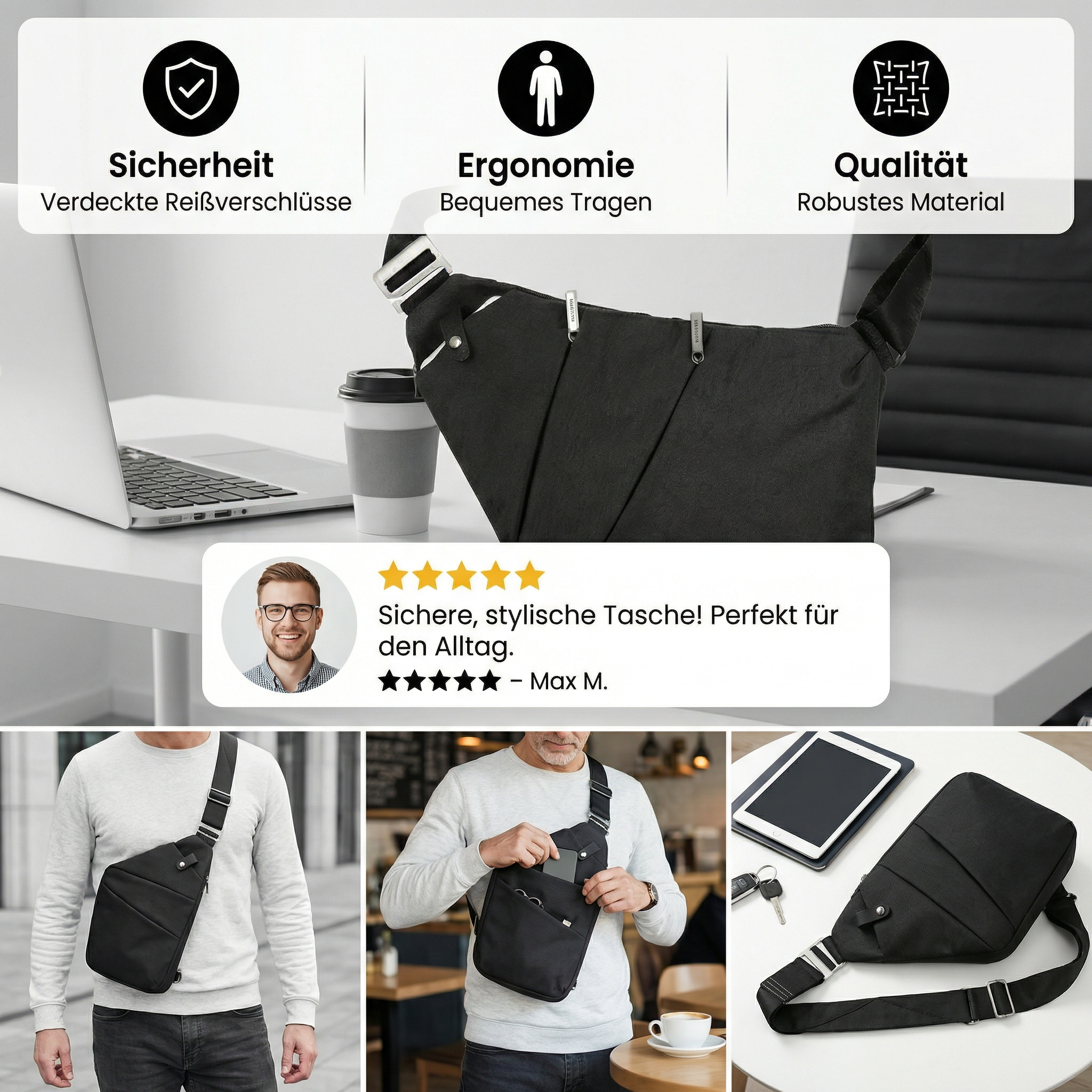 Anti-Diefstal Designer Schoudertas