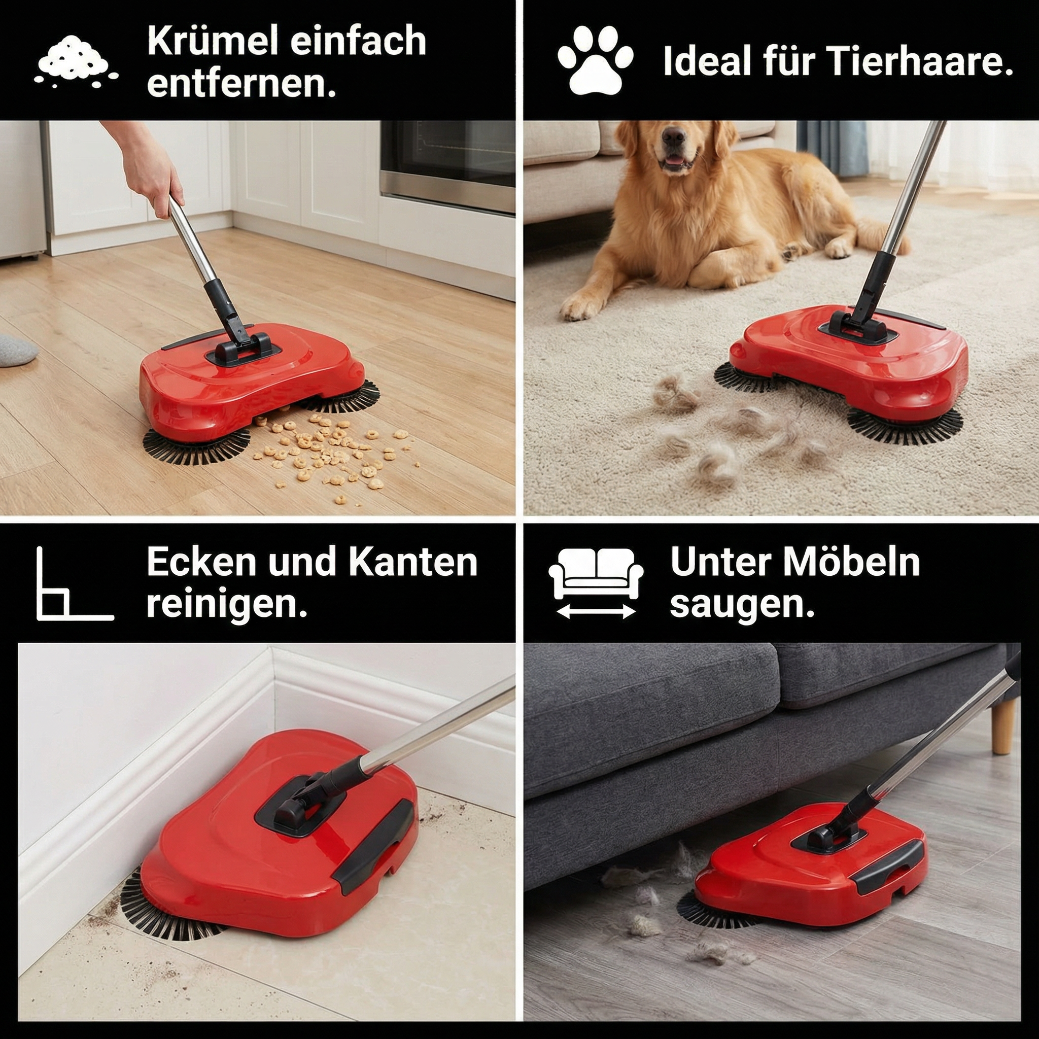 Stroomloze 2in1 Stofzuiger en Bezem