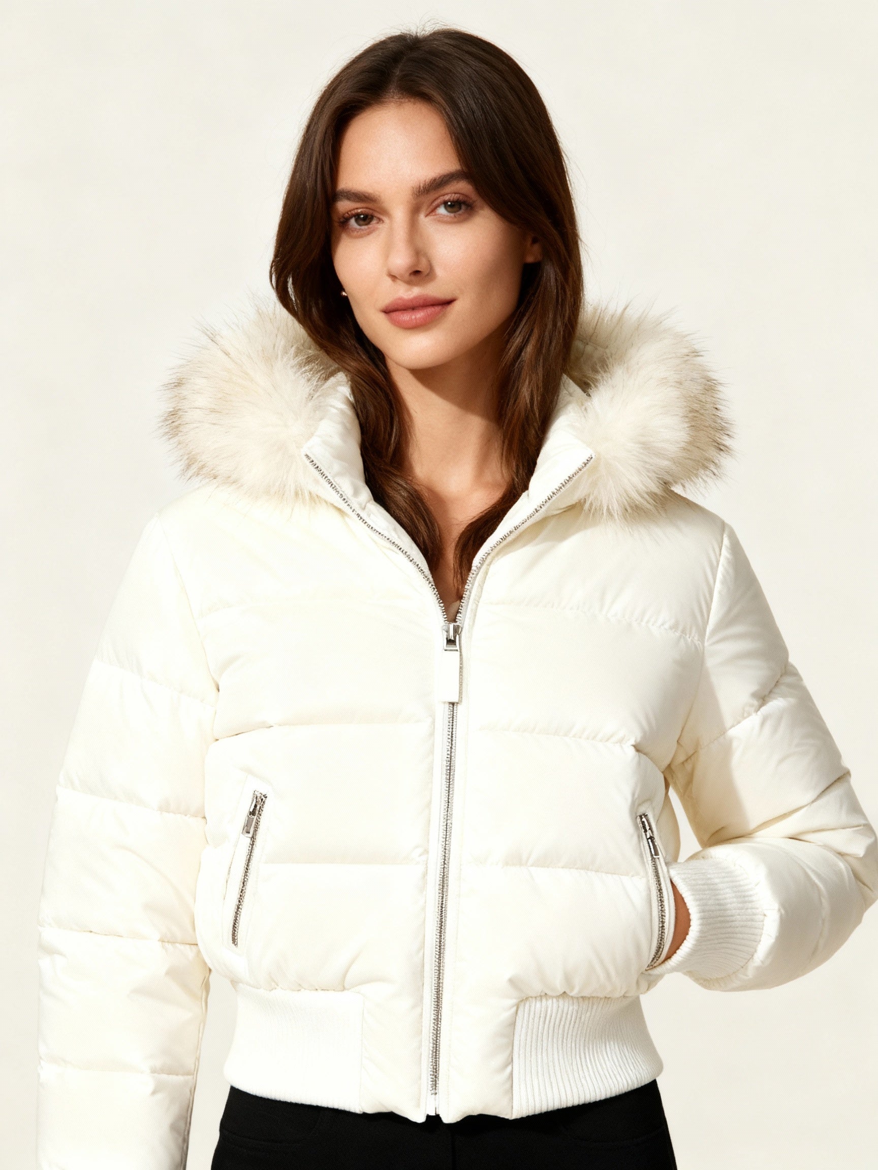 Dames Gewatteerde Winterjas met Warme & Afneembare Kapuchon | Heidi-Mode