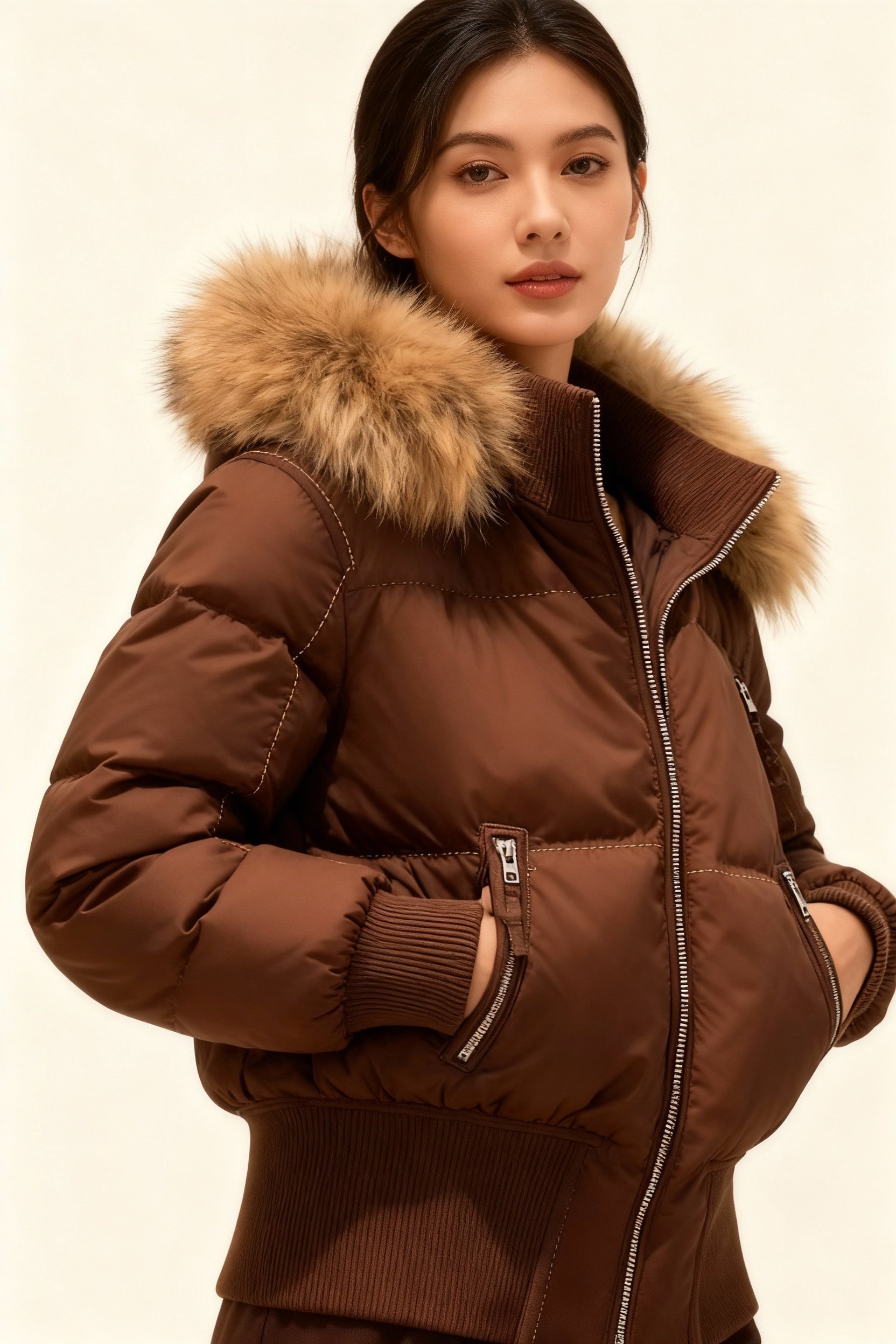 Dames Gewatteerde Winterjas met Warme & Afneembare Kapuchon | Heidi-Mode