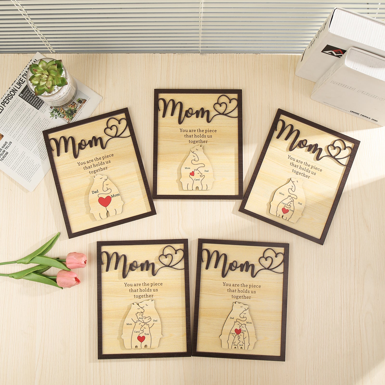 Happyfam Beertjes | Gepersonaliseerde berenfamilie puzzel