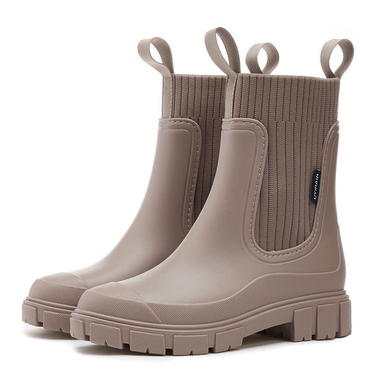 Waterdichte Gummlaarzen voor Dames | Hoogte Verstelbaar Plateau & Antislip PVC-Zool