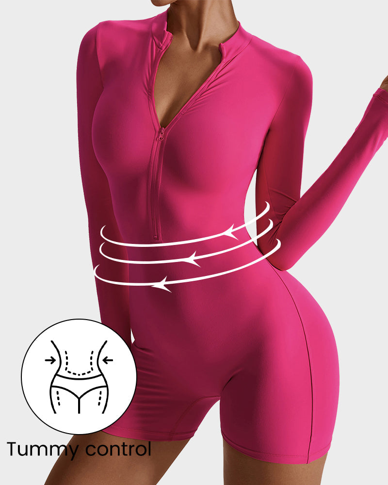 EliteFit Luxe Zip Jumpsuit Shorts | Lichtgewicht en stijlvolle workout essentiële voor ultiem comfort en prestaties