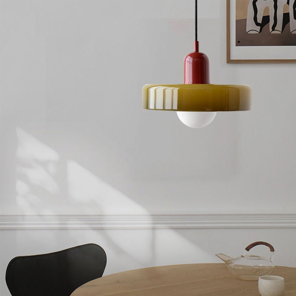 Bauhaus Gekleurde Glazen Hanglamp voor Moderne Interieurs