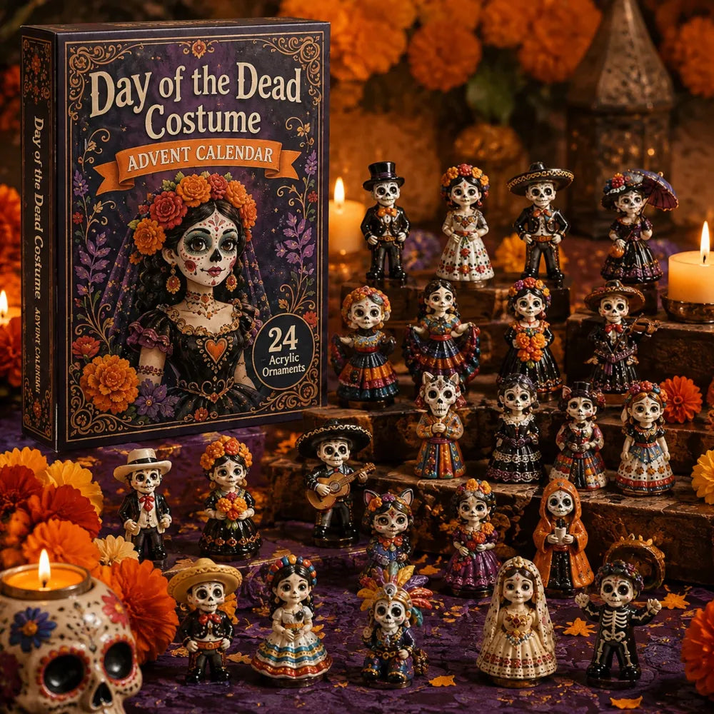 Dag van de Doden Kostuum Adventskalender 2026 - 24-Daagse Feestelijke Aftelling, Acryl Charms Blind Box