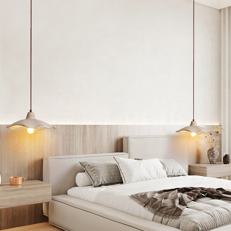 Japanse Vintage Cement Bloem Pendelverlichting | 1-Licht