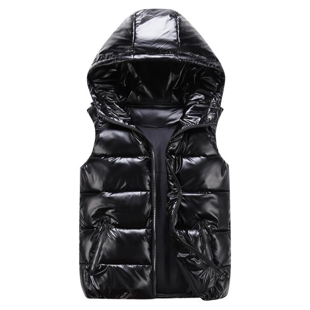 Elegante unisex gewatteerde vest met capuchon