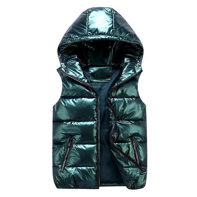 Elegante unisex gewatteerde vest met capuchon