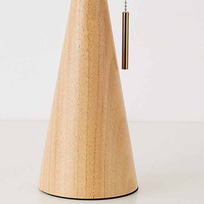 Japanse Minimalistische Houten Constructie Vouwstof LED Tafellamp 1-Licht