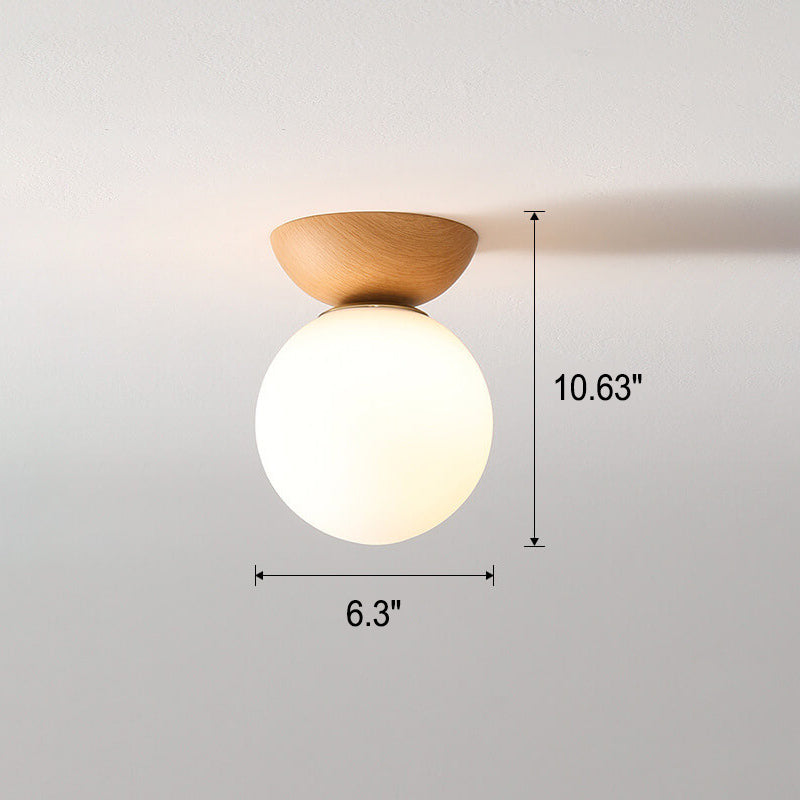 Frendorf | Glasbol Plafondlamp | Houtnerf Design