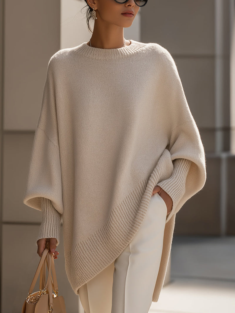 Kimia - Oversized Gebreide Ronde Hals Trui