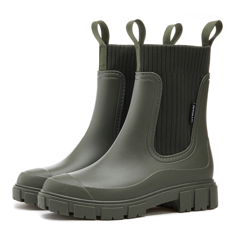 Waterdichte Gummlaarzen voor Dames | Hoogte Verstelbaar Plateau & Antislip PVC-Zool