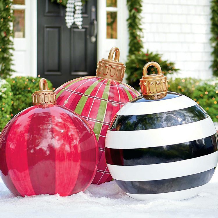 Opblaasbare Kerstbal Buiten Decoratie 60cm – Weerbestendige PVC Kerstdecoratie