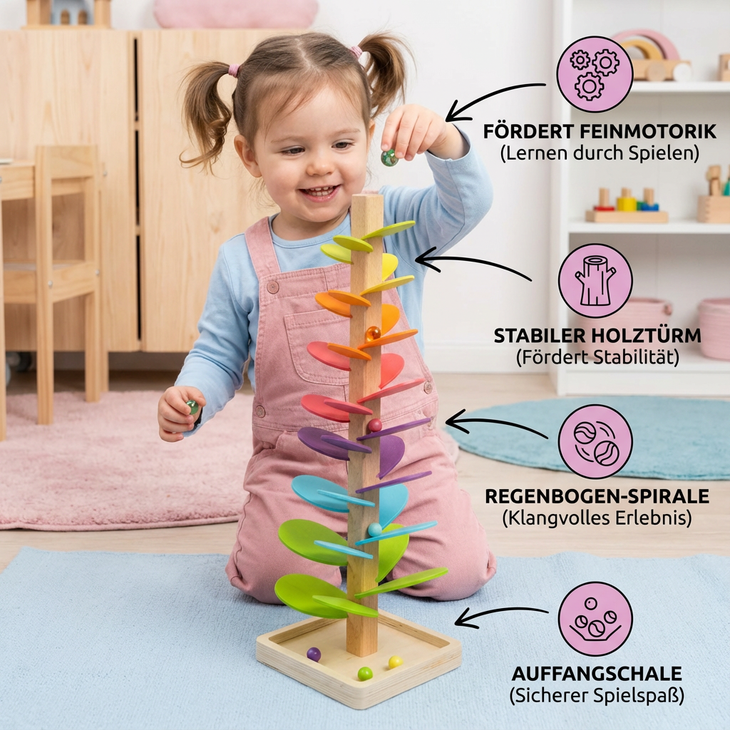 Montessori Regenboog Marmer Houten Toren