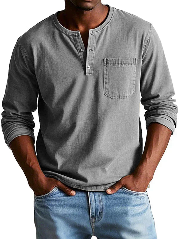 Philipp | Heren Casual Langarm Henley Shirt