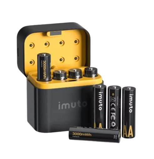 PowerCharge 8-Slot Snelle Batterijlader | Zeer Efficiënt Opladen voor 1,5V Lithium AA Batterijen