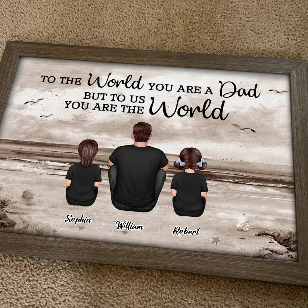 Dad And Sons Daughters Retro Vintage Beach Personalized Poster, Heartfelt Father's Day Gift For Dad