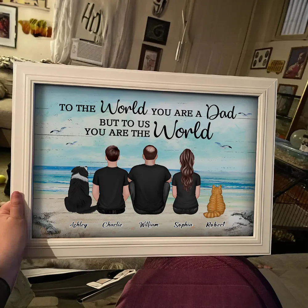 Dad And Sons Daughters Retro Vintage Beach Personalized Poster, Heartfelt Father's Day Gift For Dad