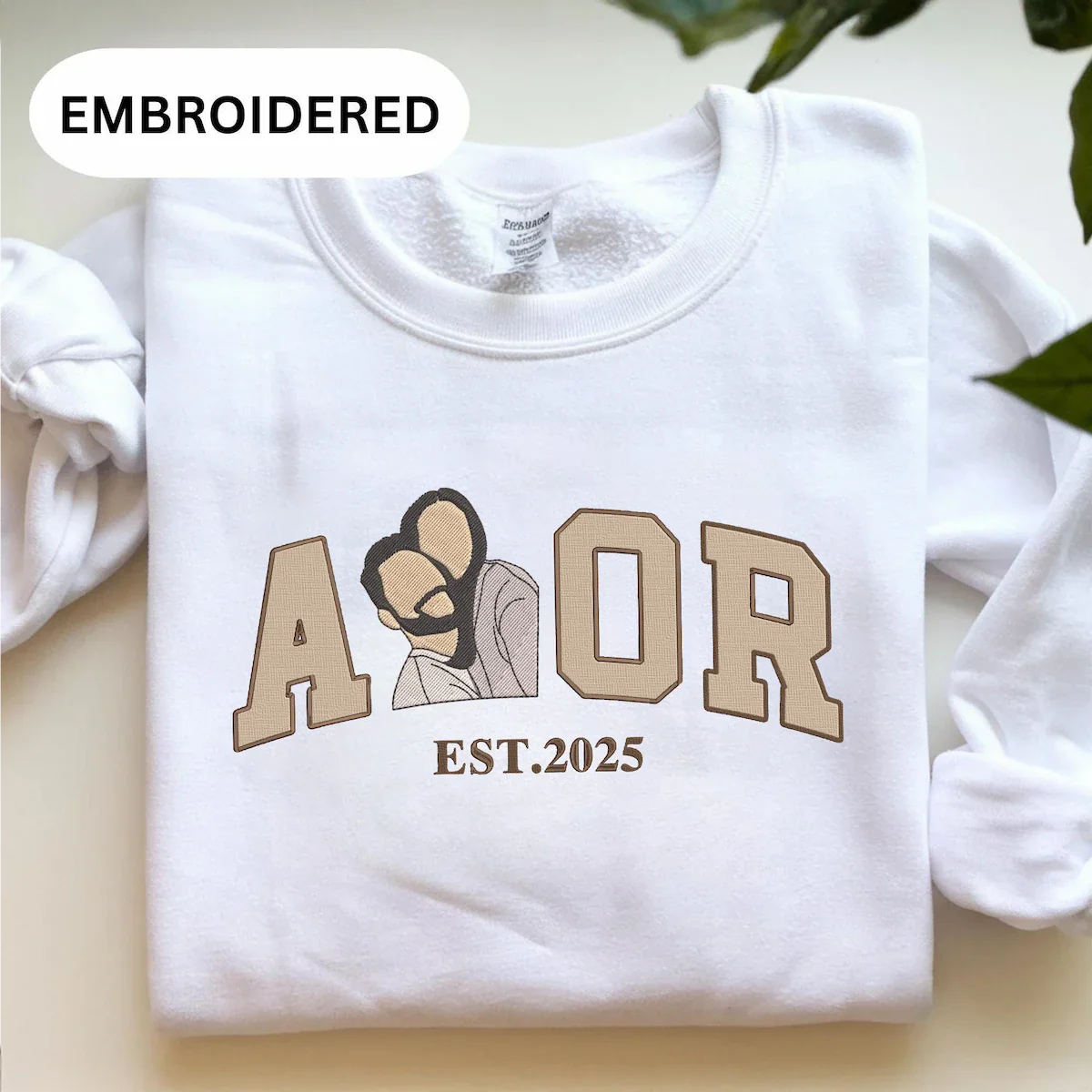 LoveSweater | Gepersonaliseerde Liefdestrui met Borduurwerk | Uniek Koppel Cadeau