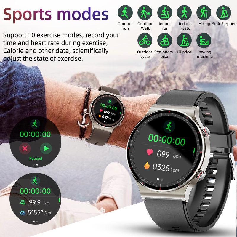 Medische EKG-Smartwatch | CFDA-gecertificeerd | 512Hz Hoogprecisie Biosensor | SpO2- & Hartslagmonitoring | AI-gebaseerde Ademhalingsanalyse | IP67 Waterdicht