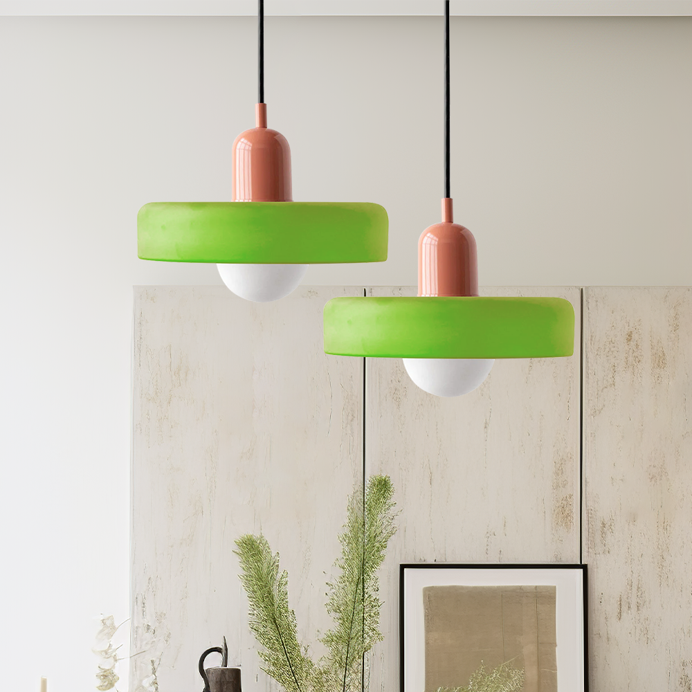 Bauhaus Hanglamp in Gekleurd Glas