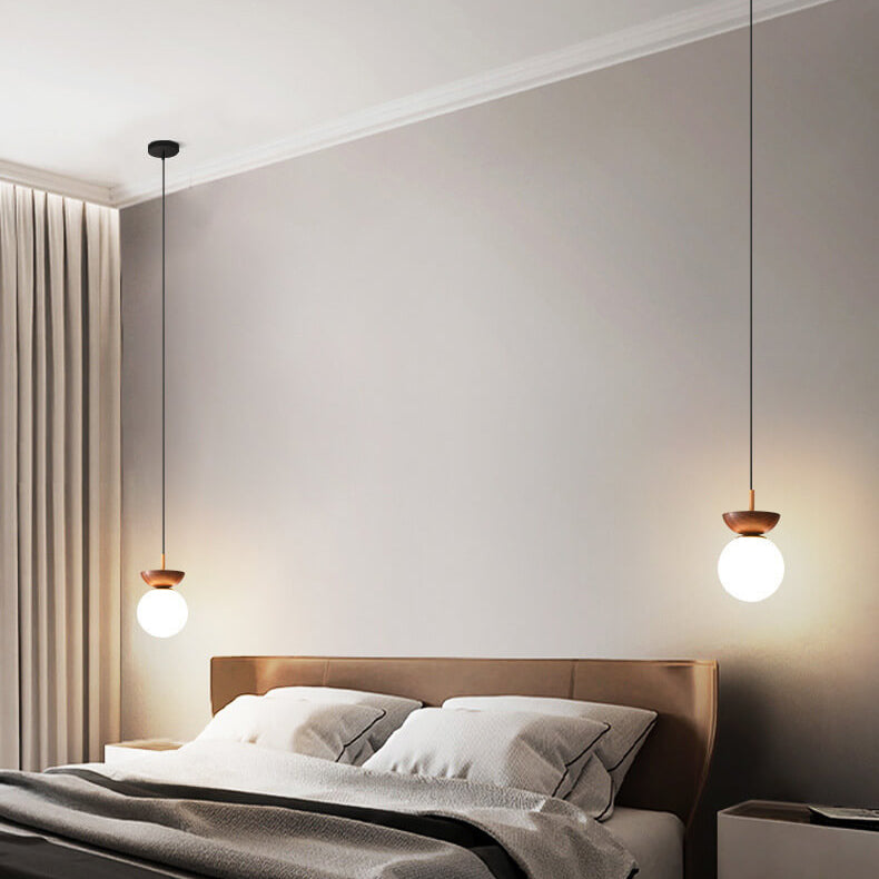 Frendorf | Glasbol Plafondlamp | Houtnerf Design