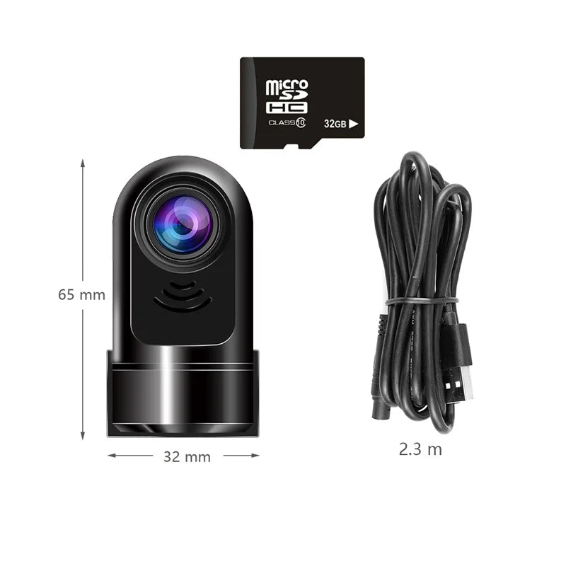 1080P HD Mini ADAS Dashcam met 360° Draaifunctie