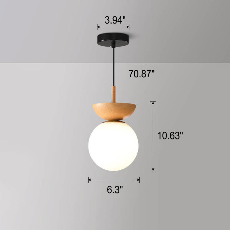 Frendorf | Glasbol Plafondlamp | Houtnerf Design