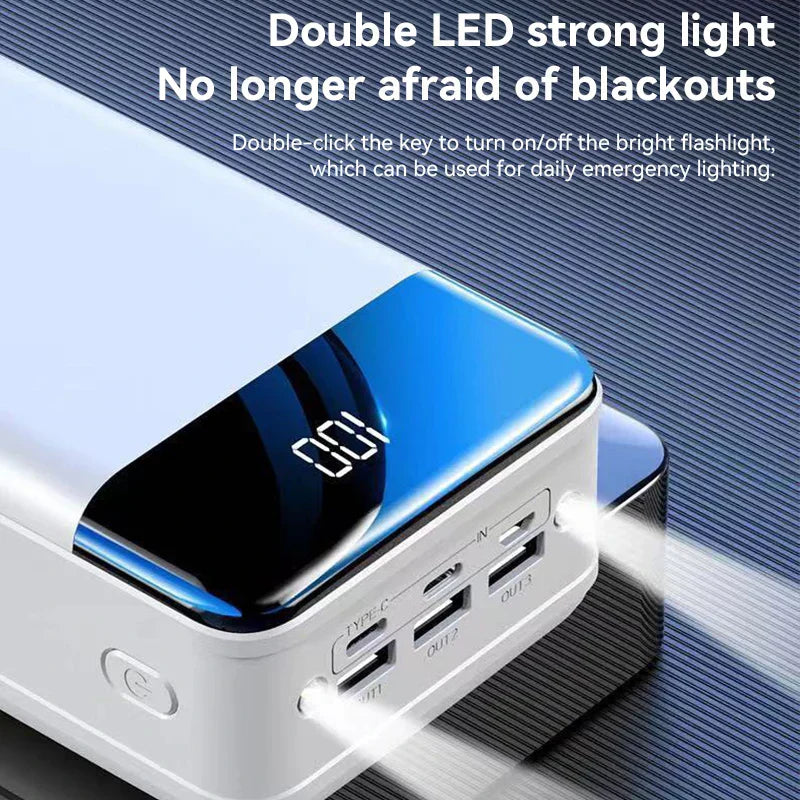 50.000mAh Ultra-Hoge Capaciteit Powerbank – Super Snelle Oplading voor Telefoons, Tablets en Laptops