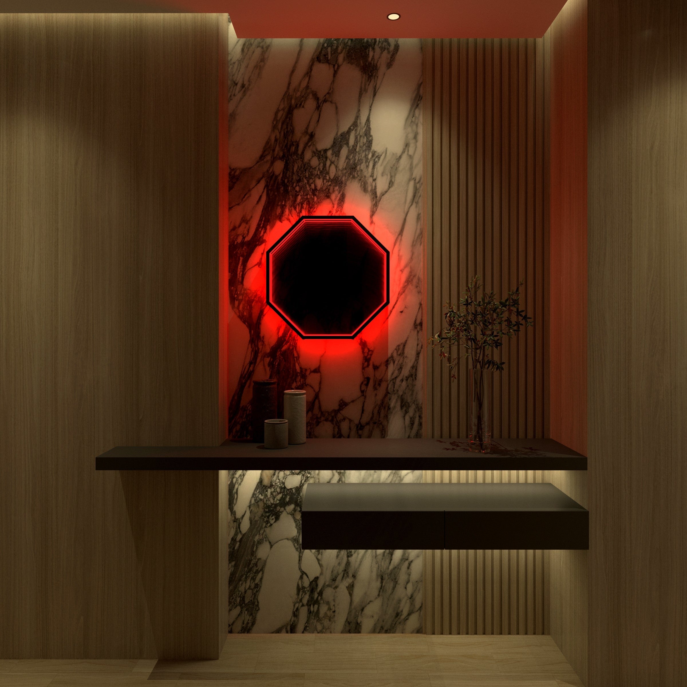 3D Octagon Spiegel Licht