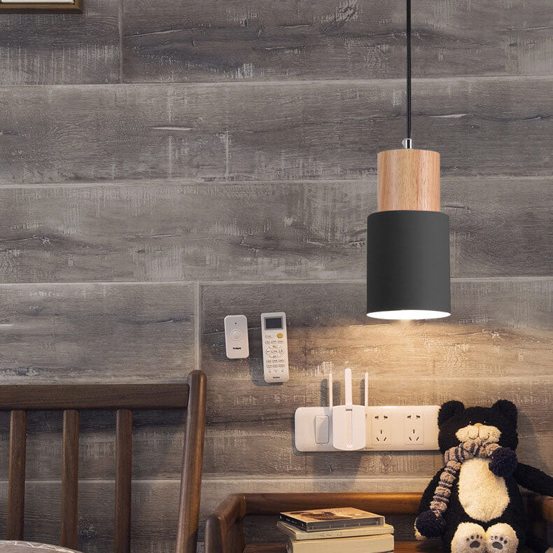 Metaal Hout Hanglamp | Modern Industrieel Ontwerp