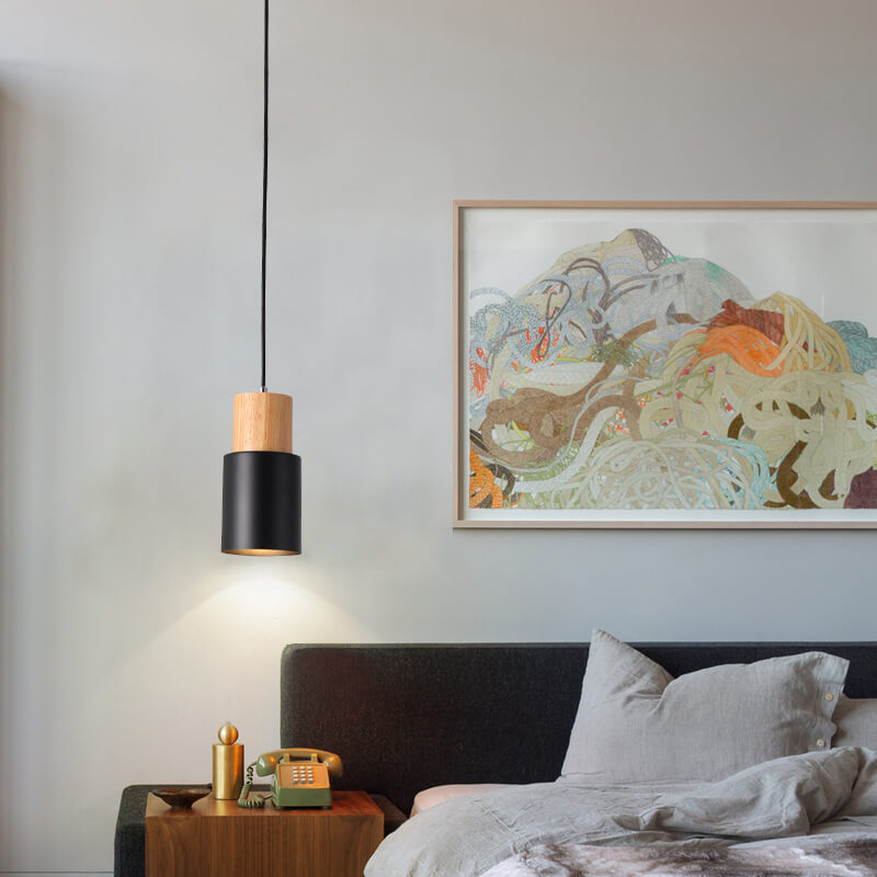 Metaal Hout Hanglamp | Modern Industrieel Ontwerp