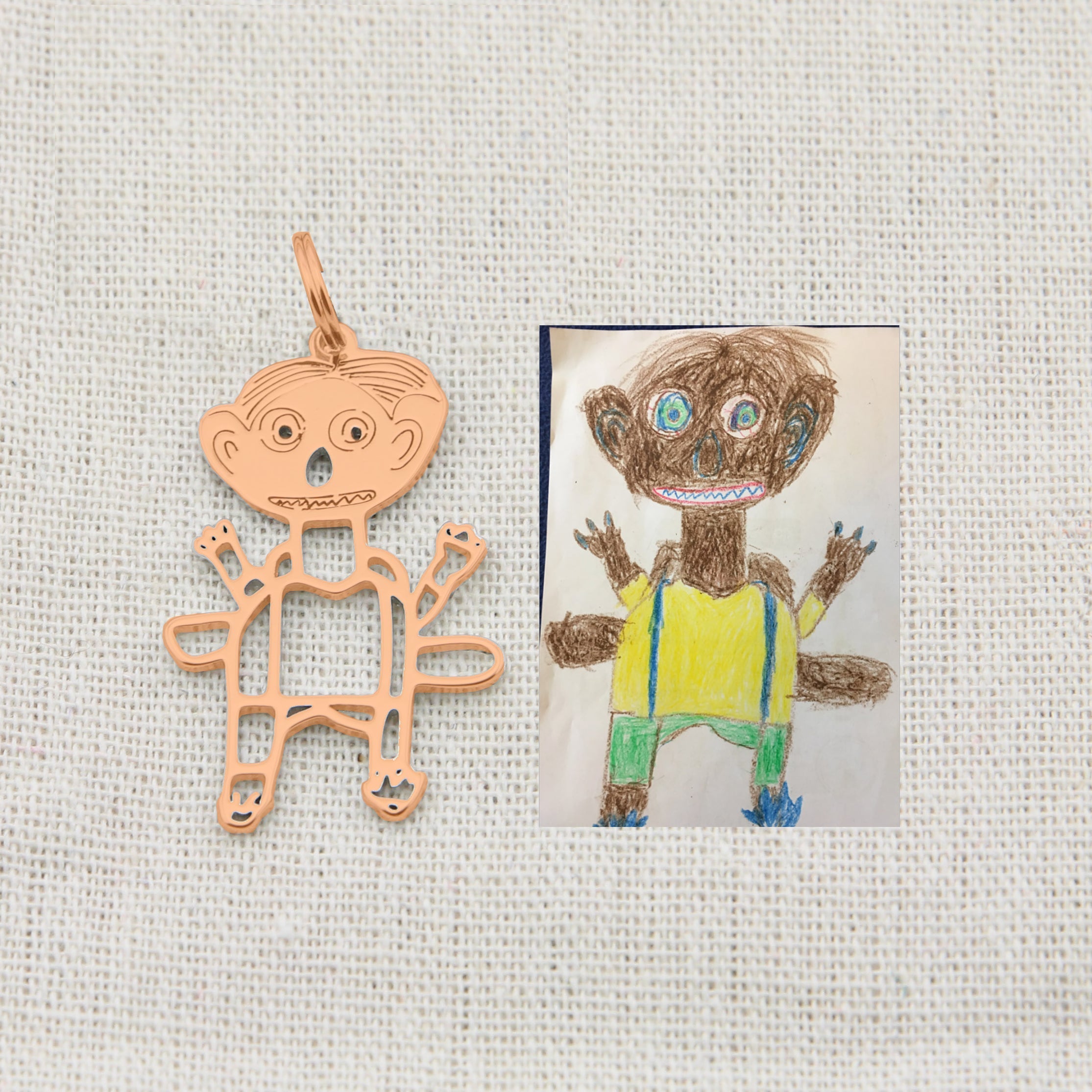 Persoonlijke Kindertekening Hanger Uniek Cadeau
