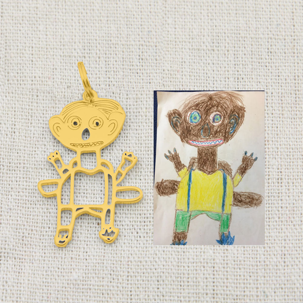 Persoonlijke Kindertekening Hanger Uniek Cadeau