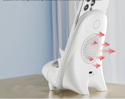 LuxoTech Mini Telefoonhouder | Elegante stoelvorm met draadloze snellader functie