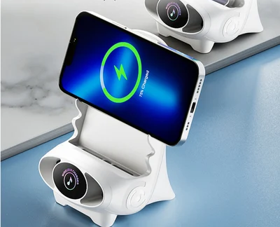 LuxoTech Mini Telefoonhouder | Elegante stoelvorm met draadloze snellader functie