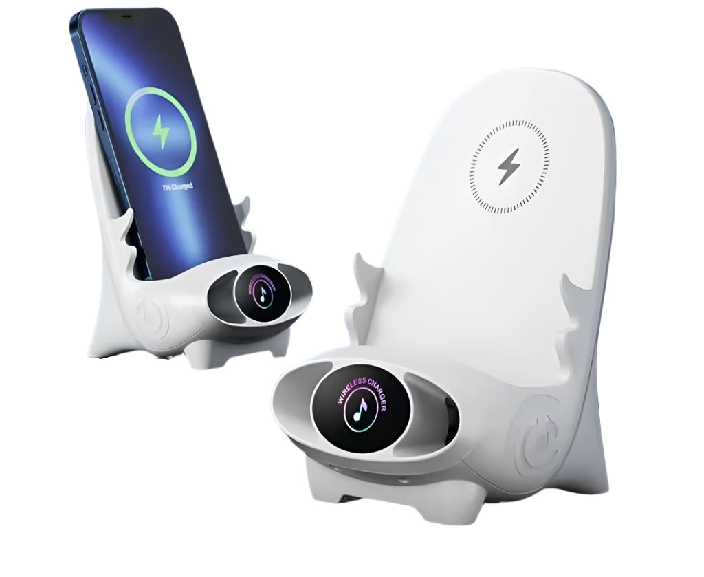 LuxoTech Mini Telefoonhouder | Elegante stoelvorm met draadloze snellader functie
