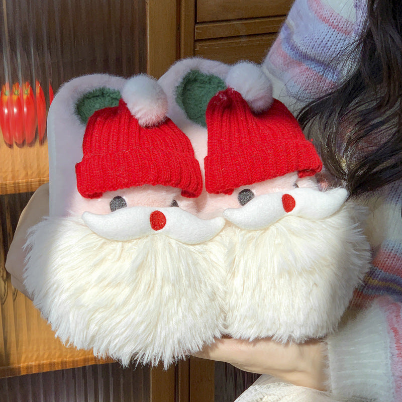 Warme Kerst Huisschoenen met Kerstman Ontwerp