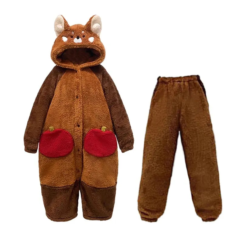 Rode Panda Cozy Pyjama Set Voor Comfortabel Slapen De Hele Nacht