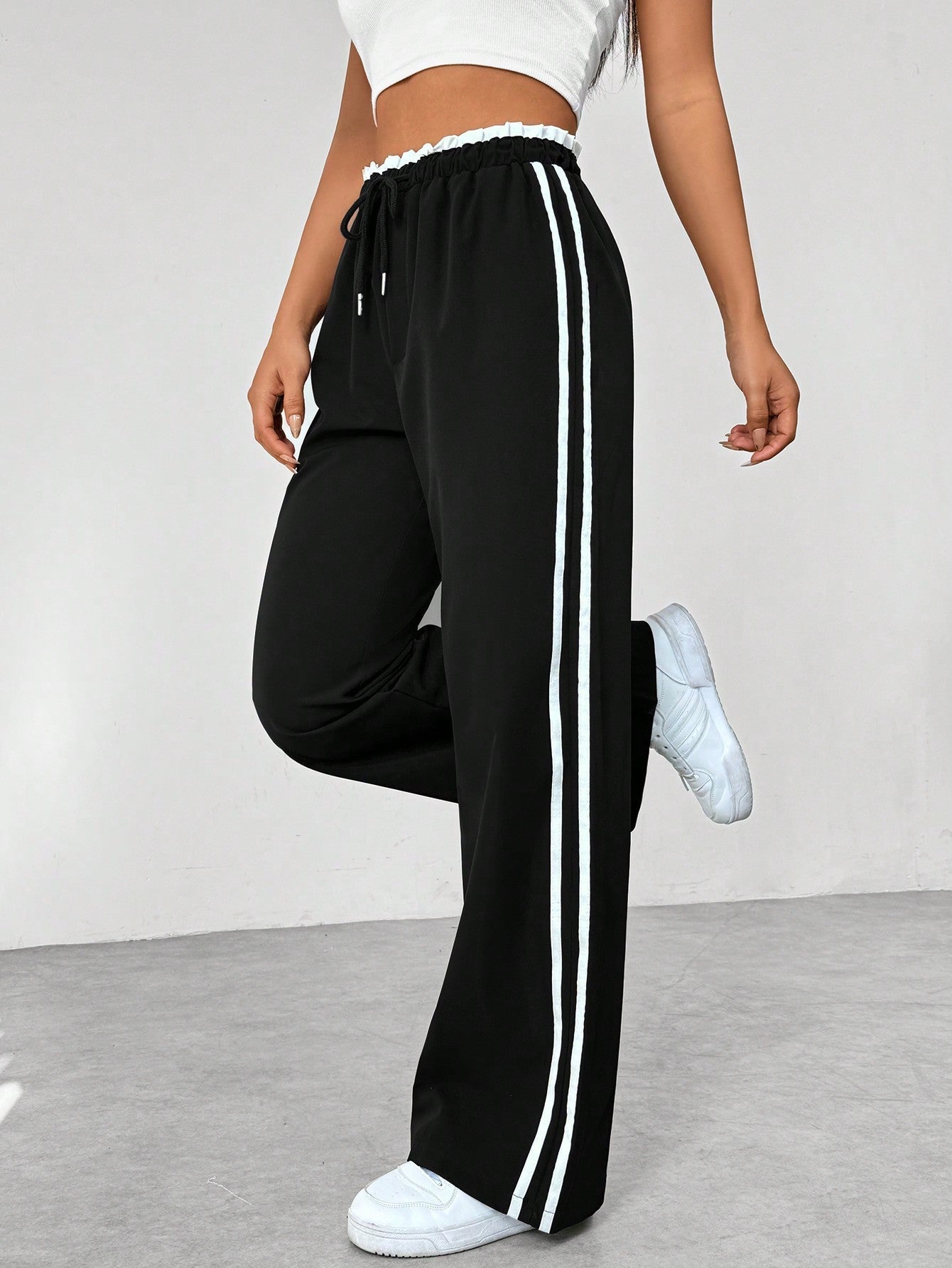 Trendy Sportieve Wide-Leg Broek